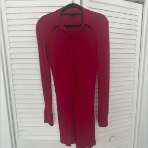 Pinko Men's Red Long-Sleeve Dress Shirt